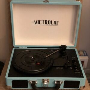 Victrola Light Blue Portable Turntable